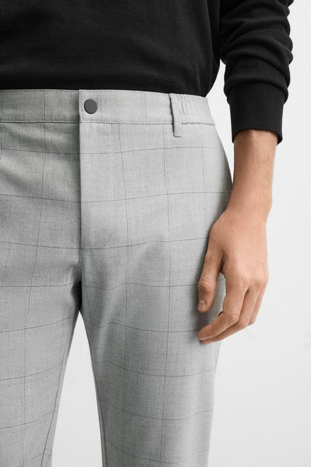 ZARA БРЮКИ SLIM FIT COMFORT, СЕРЫЙ МЕЛАНЖ
