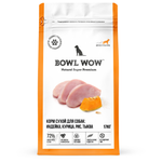 Bowl wow корм сухой для взрослых собак крупных пород: индейка, курица, рис, тыква