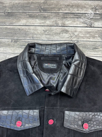 Замшевая куртка Kiton со вставками кожи крокодила