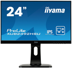 Монитор Iiyama 24;; ProLite XUB2492HSU-W1 1920x1080 IPS WLED 75Гц 5ms VGA HDMI DisplayPort