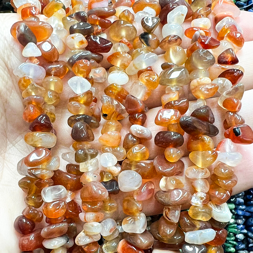 Сердолик бусины крошка 5-8 мм, нить 80 см