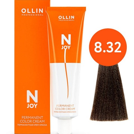 OLLIN PROFESSIONAL N-JOY - перманентная крем-краска для волос, 8/32 светло-русый золотисто-фиолетовый, 100 мл