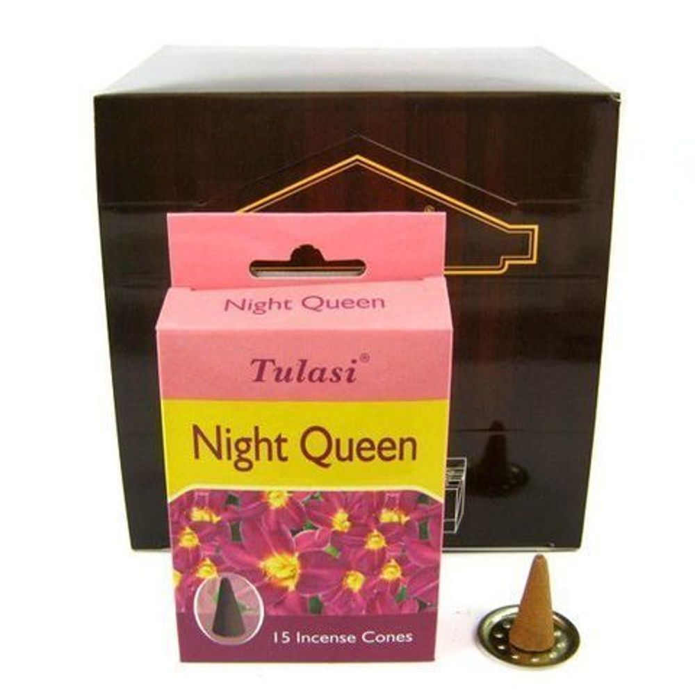 Tulasi Night Queen Благовоние-конус Королева ночи, 15 шт