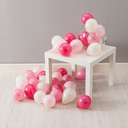 Шарики на пол "Baby girl pink set" (30 шаров с воздухом)