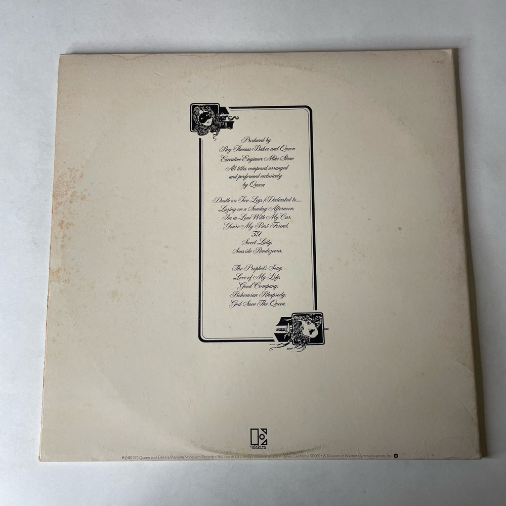 Винтажная виниловая пластинка LP Queen A Night At The Opera (США 1975) Bohemian Rhapsody