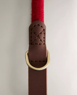 ZARA HOME ПОВОДОК ДЛЯ СОБАК ИЗ КОЖИ И ВЕРЕВКИ, КРАСНЫЙ