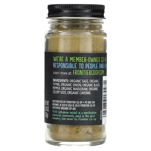 Frontier Co-op, органическая приправа для курицы с шалфеем, чабрецом и луком, 33 г (1,2 унции)