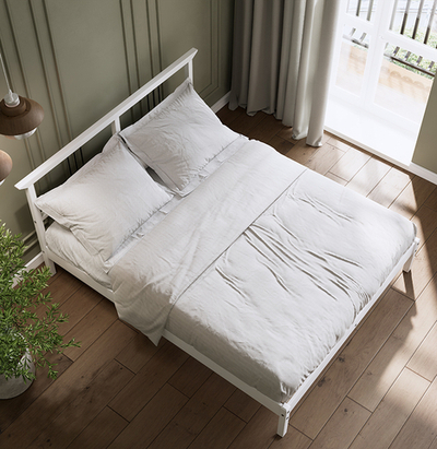 Двуспальная кровать, ВОЙВЫВ (РИКЕНЕ), 160х200 см, белый