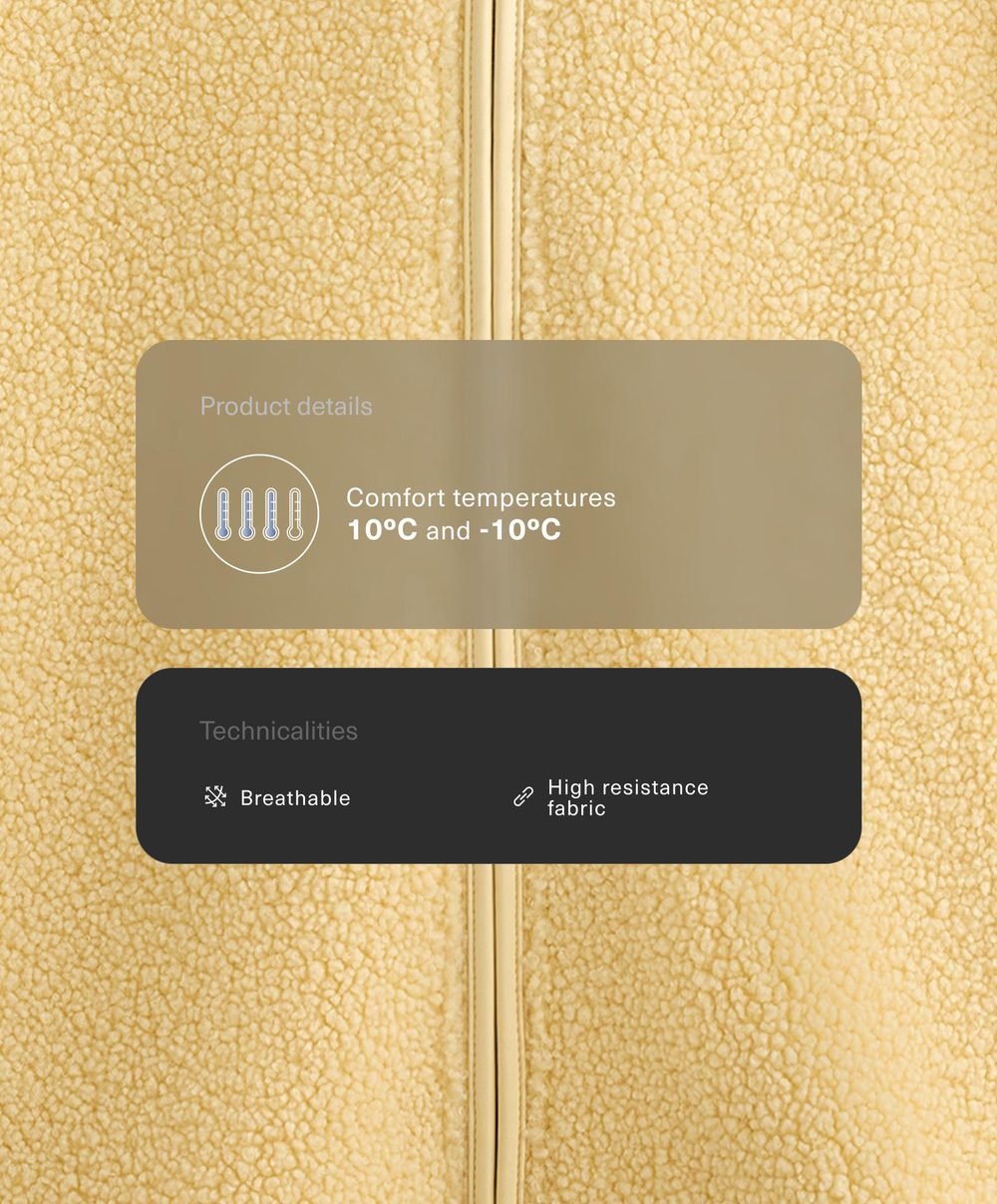 Oysho Куртка из искусственной овчины с капюшоном, желтый