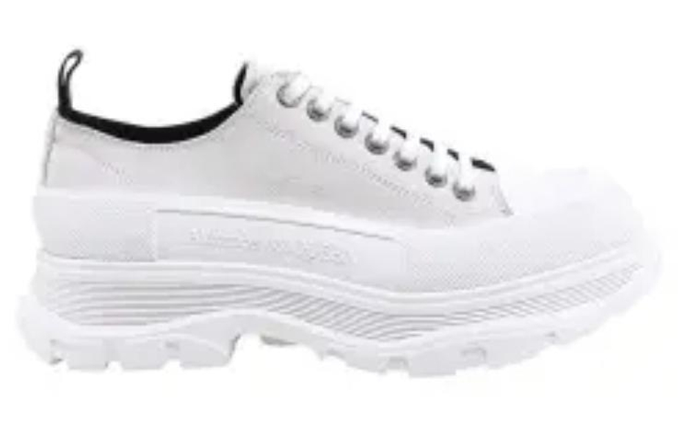 Alexander McQueen Alexander McQueen Tread Slick Leather Comfortable All-match ankle Martin boots men's white gray