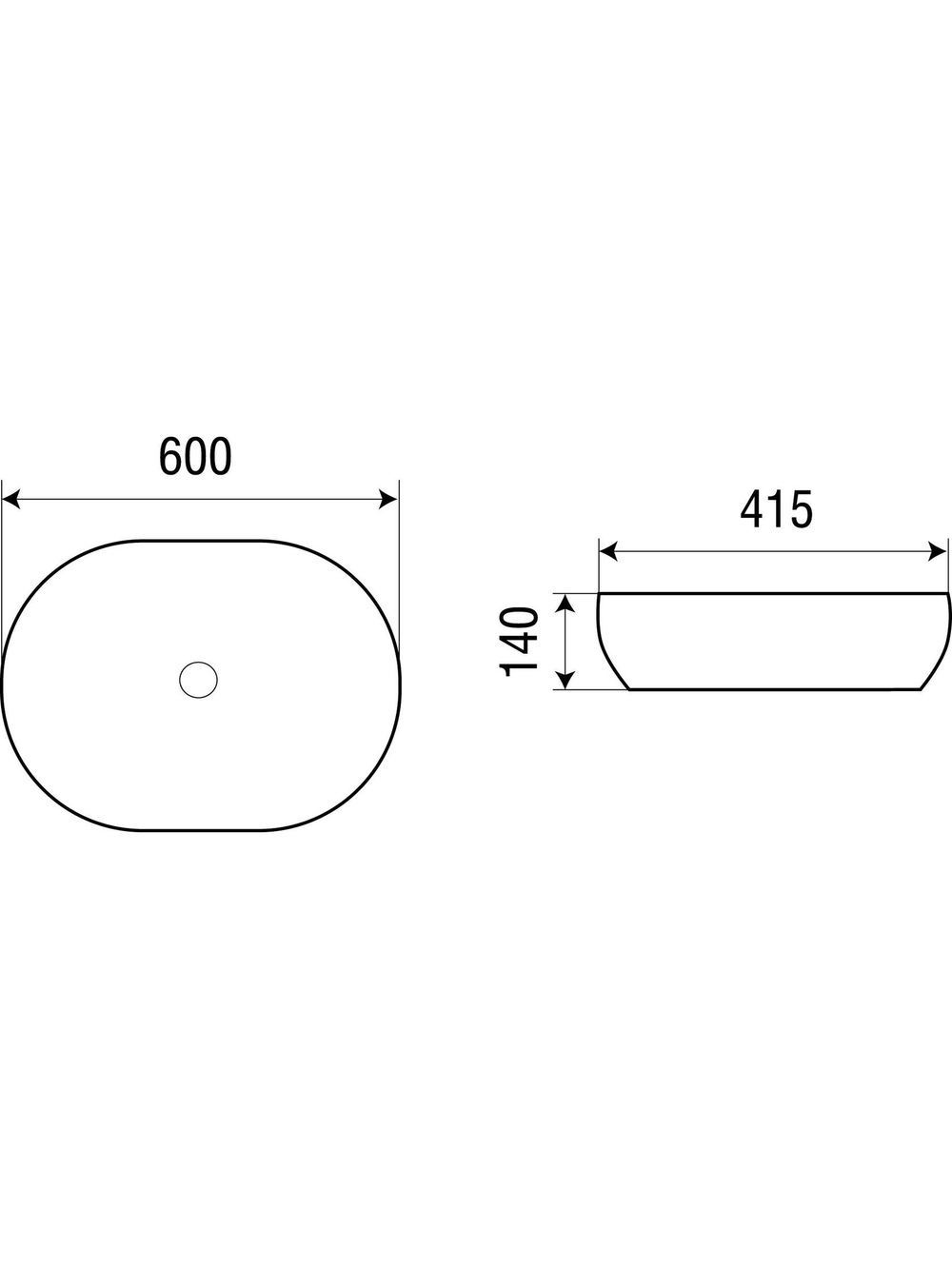 Раковина подвесная WeltWasser WW ELBACH 2192 560х415х140