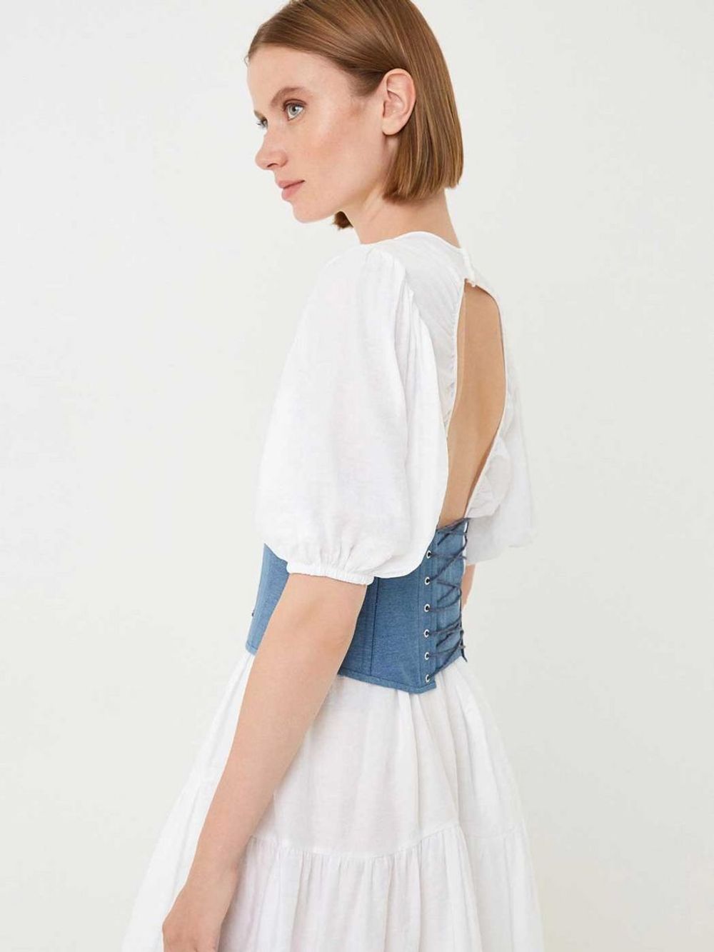 Джинсовый аксессуарный корсет