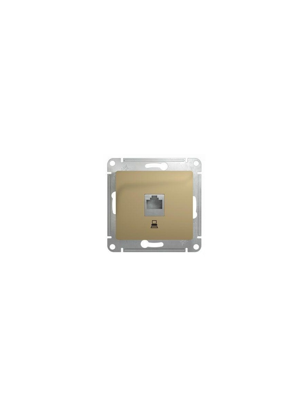 Розетка компьютерная 1-м СП Glossa RJ45 кат.5E механизм титан SE GSL000481K