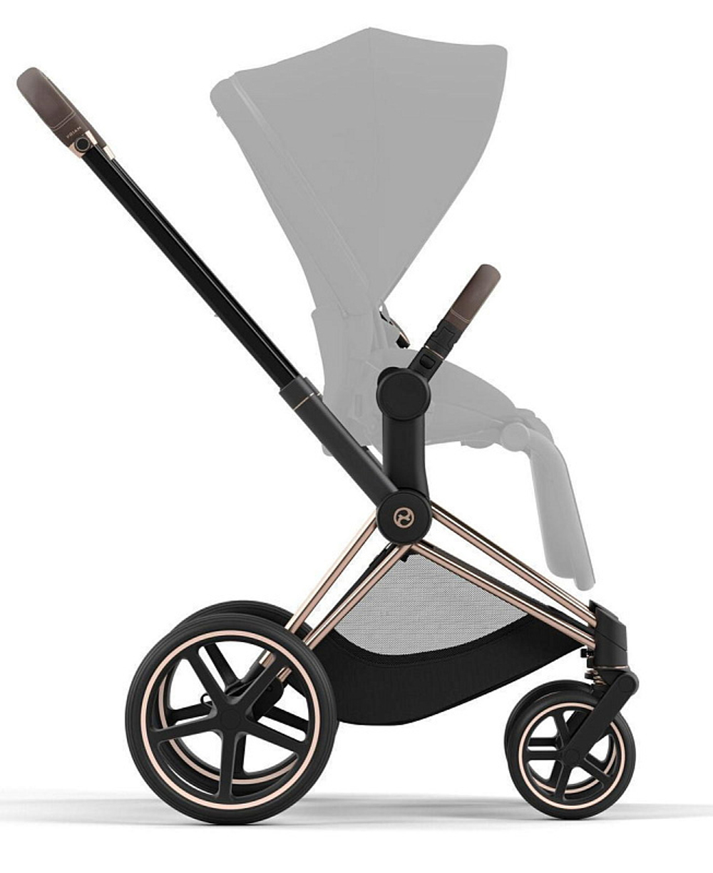 Коляска 3 в 1 Cybex Priam IV Rosegold complete и автокресло Cloud T i-Size Cozy Beige Plus Leaf Green