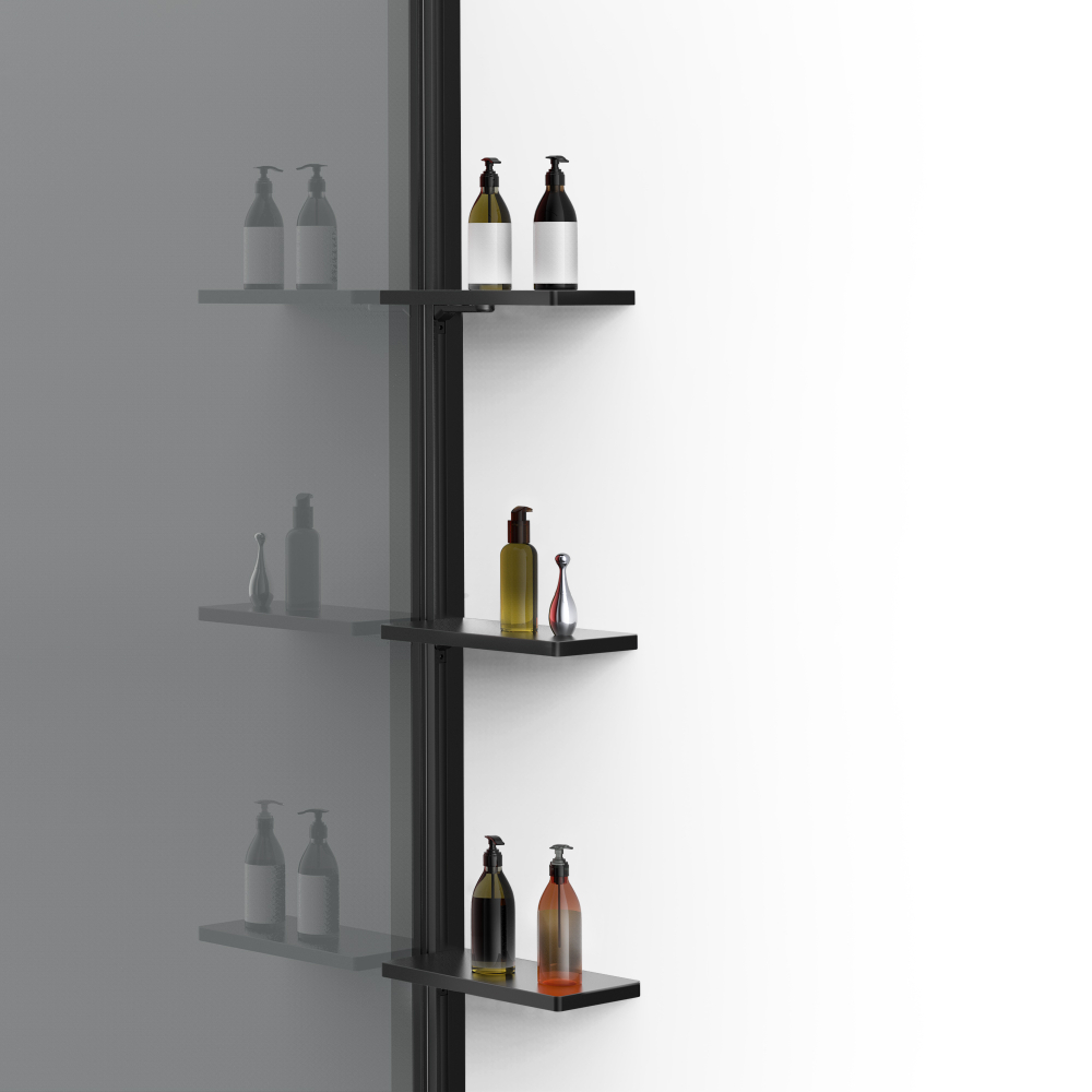 Душевая перегородка Walk-In VSW-1WSL120CGB, 1200*2000, черный матовый, стекло тонированное