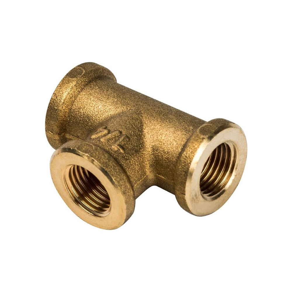 Тройник с внутренней резьбой STOUT SFT 0019 - 1/4" (для стальных труб, латунь без покрытия)
