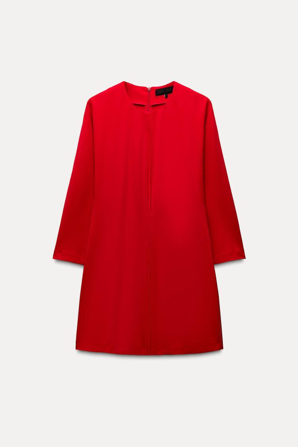 ZARA МИНИ-ПЛАТЬЕ ИЗ КРЕПА, КРАСНЫЙ