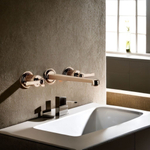 Смеситель для раковины Gessi Venti20 встраиваемый, на 3 отверстия с длинным изливом, внешняя часть, цвет Copper PVD