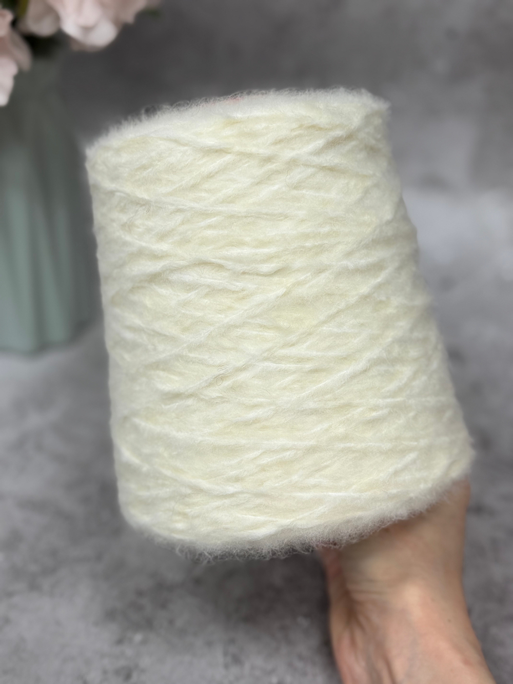Пряжа меринос бобинная Ecafil арт. KEAN, цвет Сливочный пломбир, 100гр.