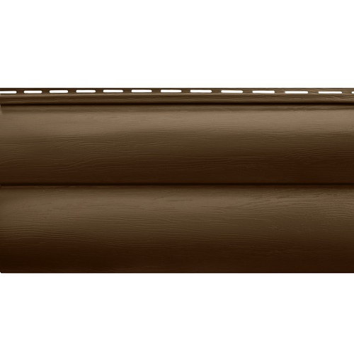 Сайдинг Альта Профиль Blockhouse Орех темный двухпереломный 3100х320 мм