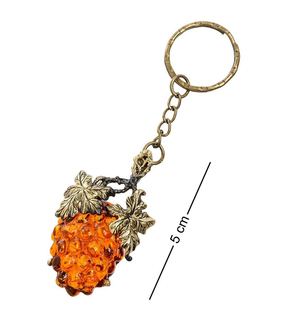 AM-1594 Брелок «Виноград» (латунь, янтарь)