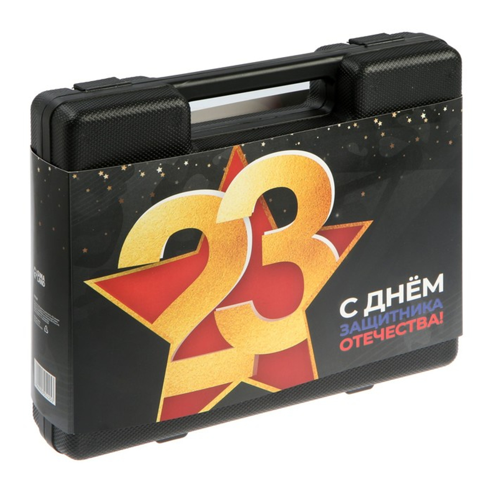 Набор инструментов в кейсе ТУНДРА «23 ФЕВРАЛЯ», в подарочной упаковке, 31 предмет