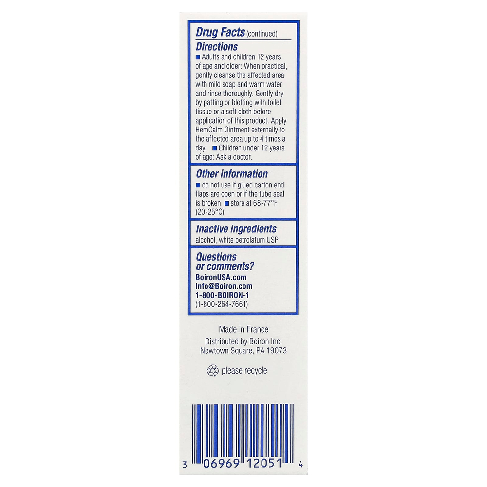 Boiron, HemCalm™, мазь от геморроя, 30 г (1 унция)