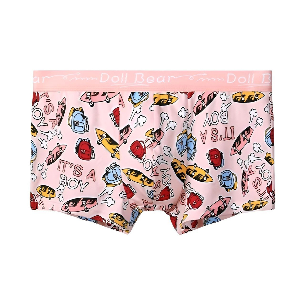 Набор из 3 розовых трусов-боксеров с яркими принтами (Размер: XL) (Цвет: розовый)
