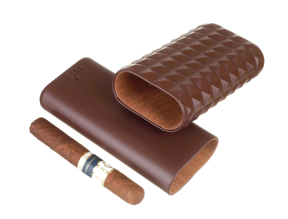 Чехол сигарный Colibri, телячья кожа и кедр, коричневый LC250T4