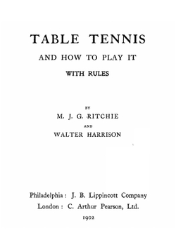 Table tennis and how to play it | M.J. G. Ritchie; Walter Harrison