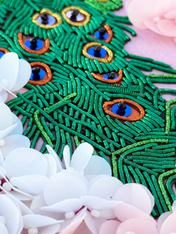 С-12 Набор для вышивания хрустальными камнями Павлин на цветущей сакуре