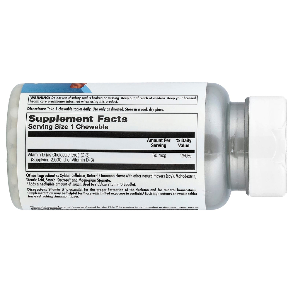 KAL, D-3, корица, 50 мкг (2000 МЕ), 200 жевательных таблеток