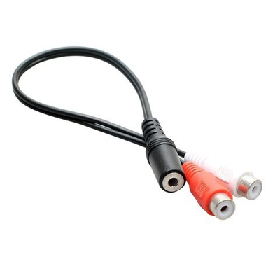 Кабель Jack 3,5 гнездо на гнездо 2 RCA (f-f)