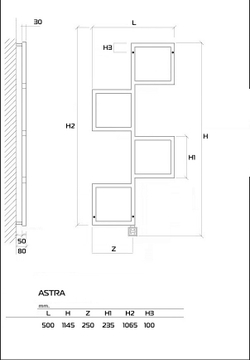 ASTRA электрический дизайн-радиатор 110х50 см