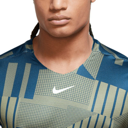 Футболка мужская теннисная Nike Court Dri-Fit Adventage Printed Crew Top - alligator/white