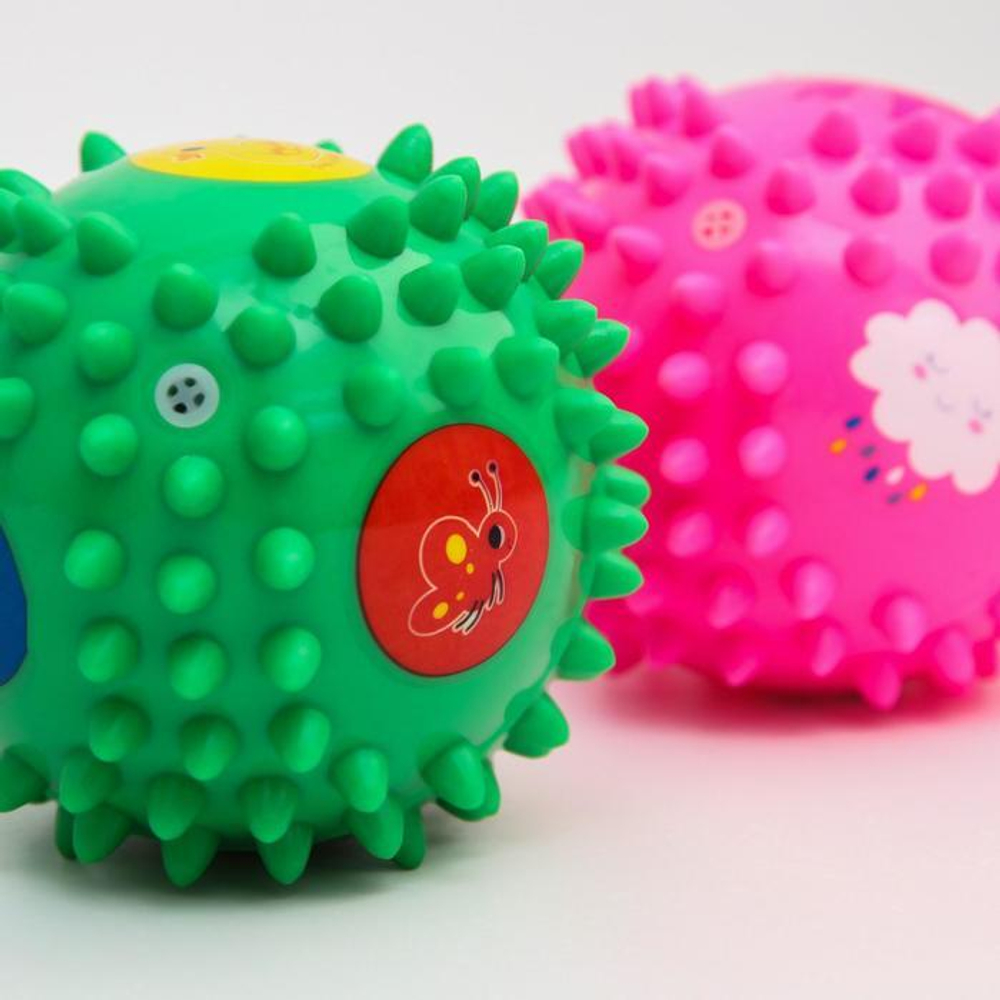 7010382 Набор из развивающих массажных мячиков, «Ёжики малыши», 2шт