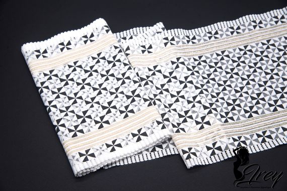 260 Кружево эластичное 19,5 см, Италия, белый/черный