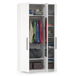 Шкаф комбинированный Валенсия 13.12, Белый шагрень