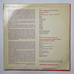Винтажная виниловая пластинка LP G.F.Handel Гендель, G. Ph. Telemann Телеманн Feuerwerksmusik / Ouverture G moll (ГДР 1972)