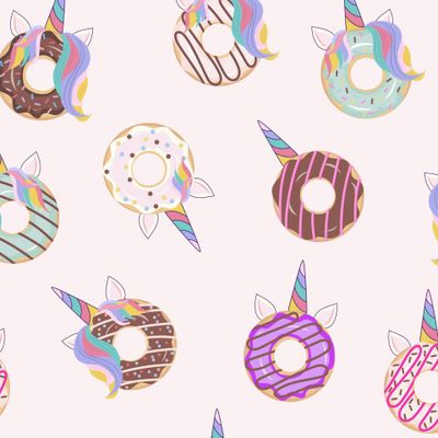 Розовые донатсы пончики единороги