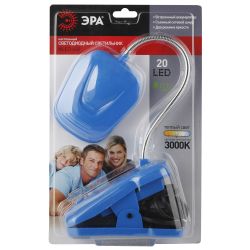 Настольный светильник ЭРА NLED-420-1.5W-BU светодиодный аккумуляторный на прищепке синий | Светодиодные настольные лампы