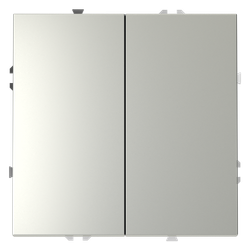 Выключатель с самовозвратом встраиваемый VOLTUM S70 двухклавишный 10А, (сталь)