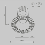 Встраиваемый светодиодный светильник Maytoni Dip DL122-15W-3K-TRS-B