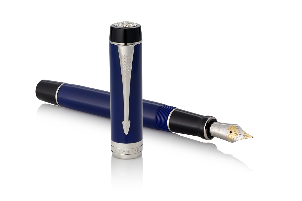 Перьевая ручка Parker Duofold Classic Centennial, Blue and Black CT, перо: F