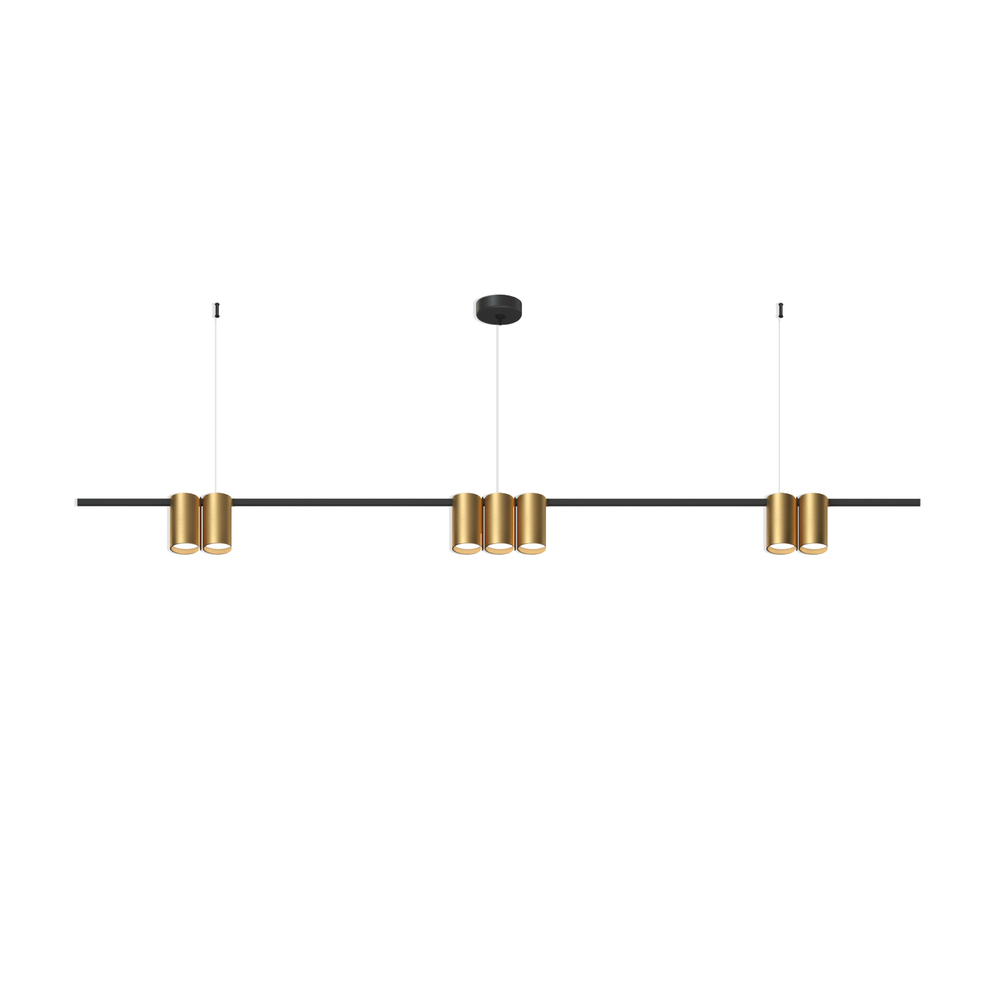 DK4063-BK+SG Подвесной светильник ORBIT, IP20, 7xGU10 LED до 15 Вт, черный + сатинированное золото, алюминий