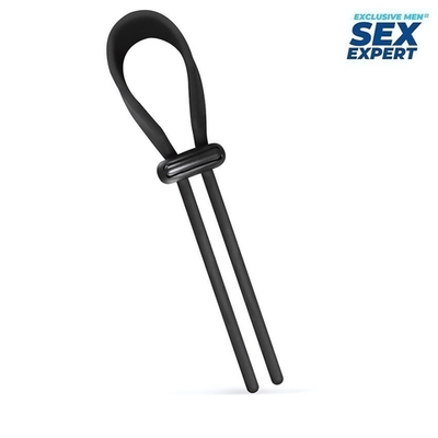 Черный ремень-лассо для усиления эрекции (Цвет: черный)