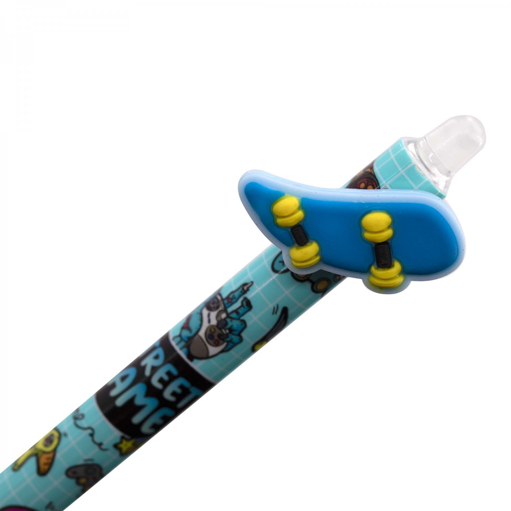 Ручка гелевая пиши-стирай Alingar, автомат, "Гейм", 0,5 мм, синяя, круглый, цветной, пластиковый корпус, карт. уп.