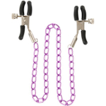 Зажимы для сосков Stimulating Nipple Chain (Цвет: черный с фиолетовым)