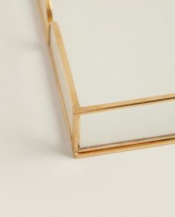 Zara Home Поднос из стекла, цвет золотой, 28 см