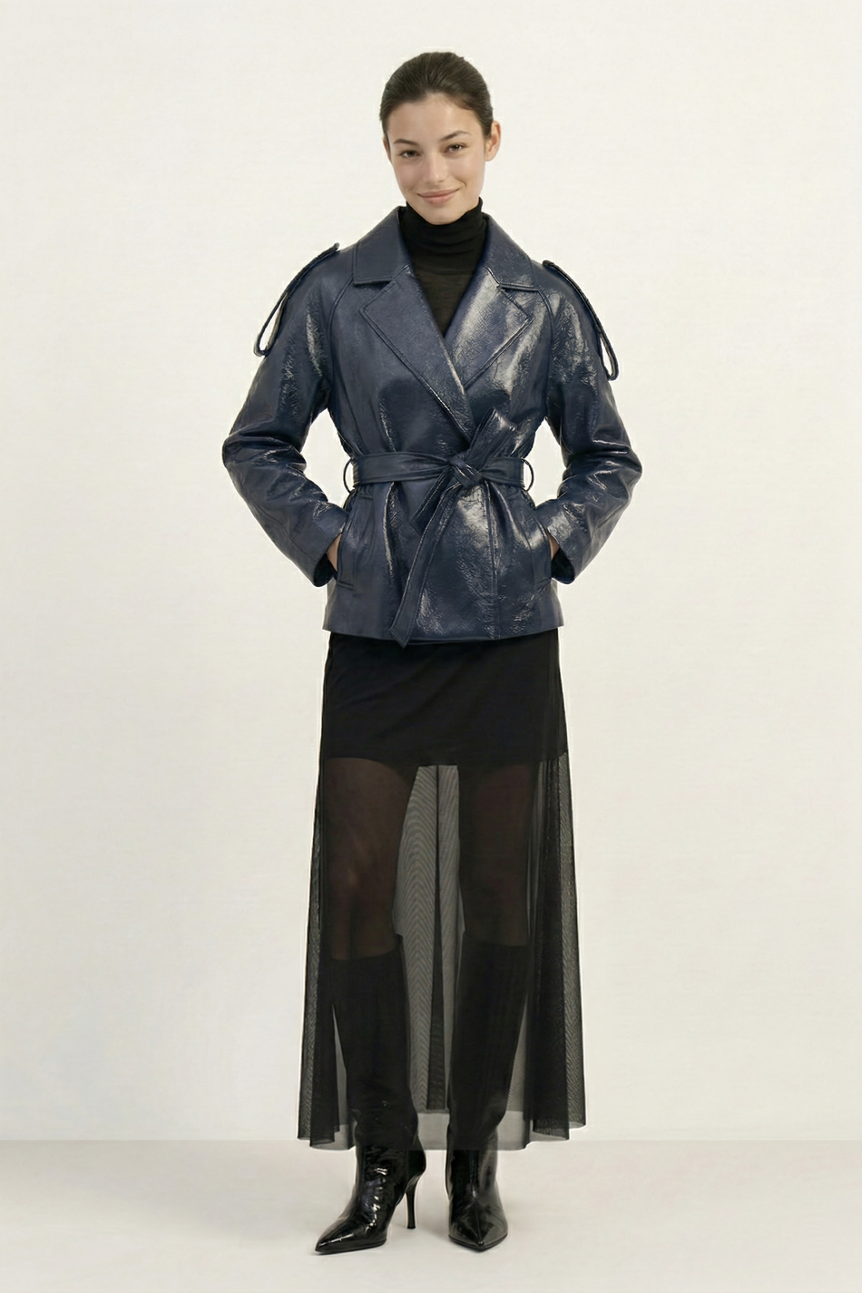 Куртка из эко-кожи с рукавом реглан